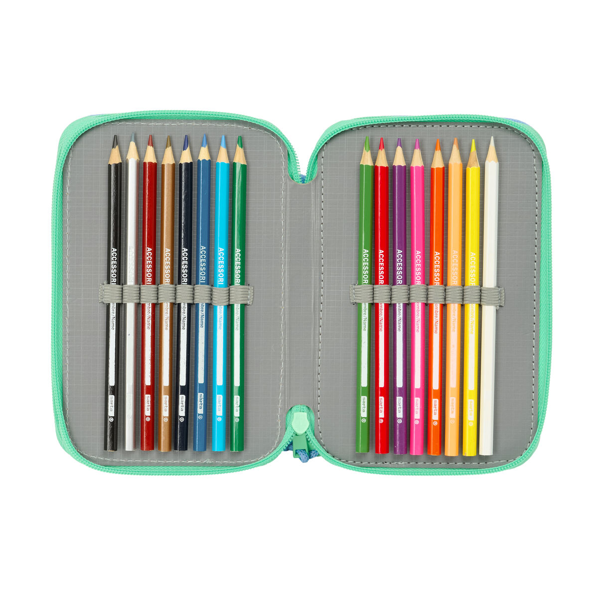 Tredubbel Carry-all Bluey Sisters Grön Vatten 12,5 x 19,5 x 5,5 cm 37 Delar - 2