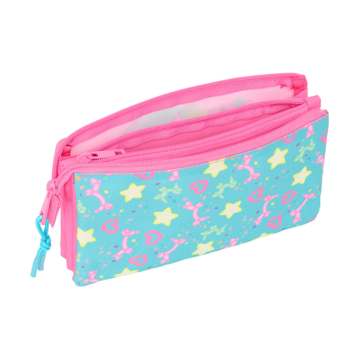 Tredubbel Carry-all Gabby's Dollhouse Confetti Rosa Turkos 22 x 12 x 3 cm - 3