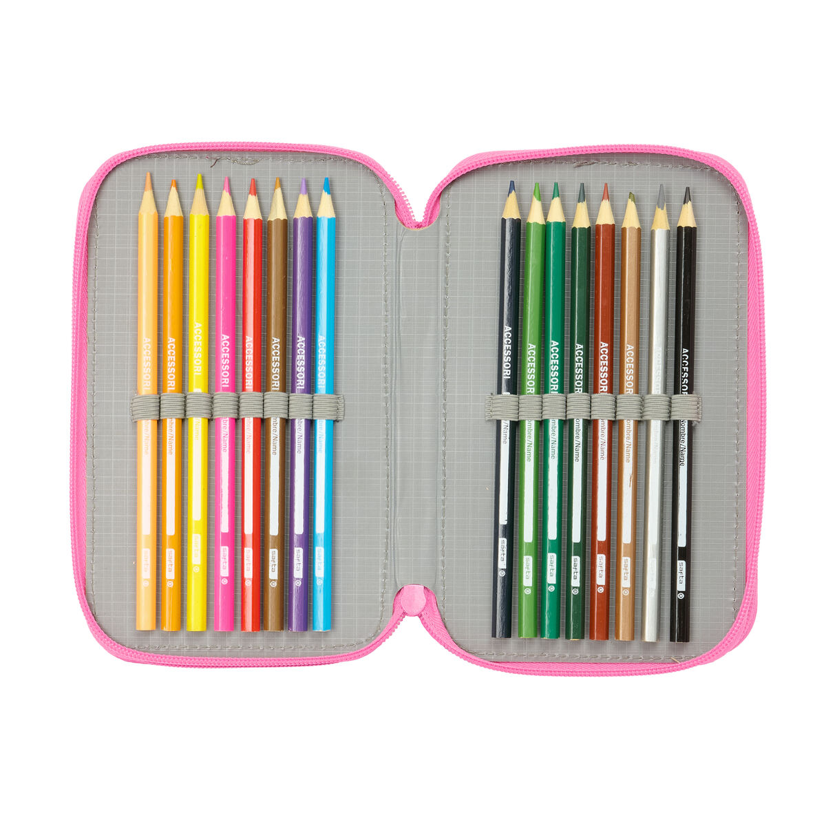 Trippel pennfodral Gabby's Dollhouse Confetti Rosa Turkos 12,5 x 19,5 x 5,5 cm 37 Delar - 2