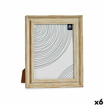 Fotoram Gift Decor Brun Gyllene Trä Glas Plast (6 antal)