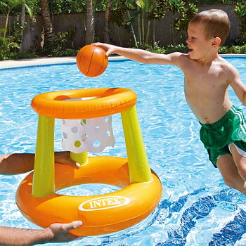 Uppblåsbar spel Intex Orange Grön Basketkorg 67 x 55 cm