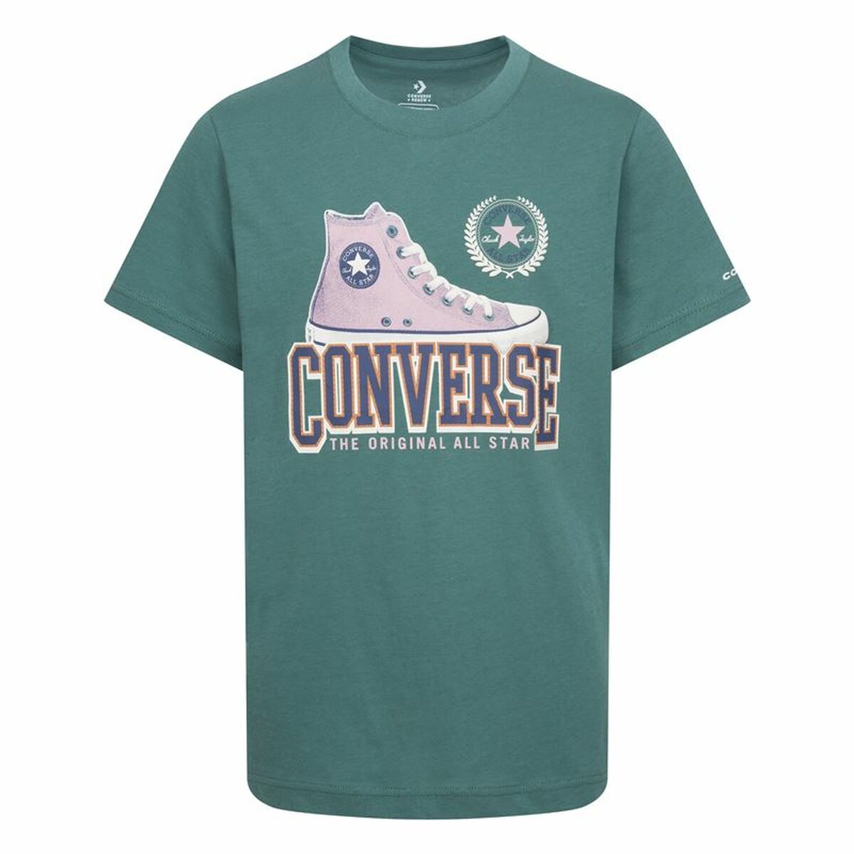 Barn T-shirt med kortärm Converse Script Sneaker Gfx Sse Turkos - 2