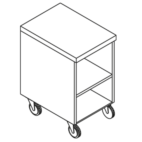 Öppet skåp på hjul, 1000x700 mm