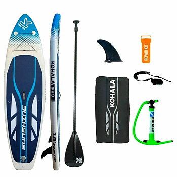 Uppblåsbara Paddle Surfbräda med tillbehör  Kohala Sunshine Vit (305 x 81 x 12 cm)