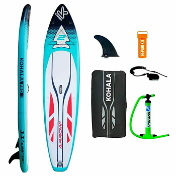 Uppblåsbara Paddle Surfbräda med tillbehör Kohala Arrow 2 Blå ( 335 x 75 x 15  cm)