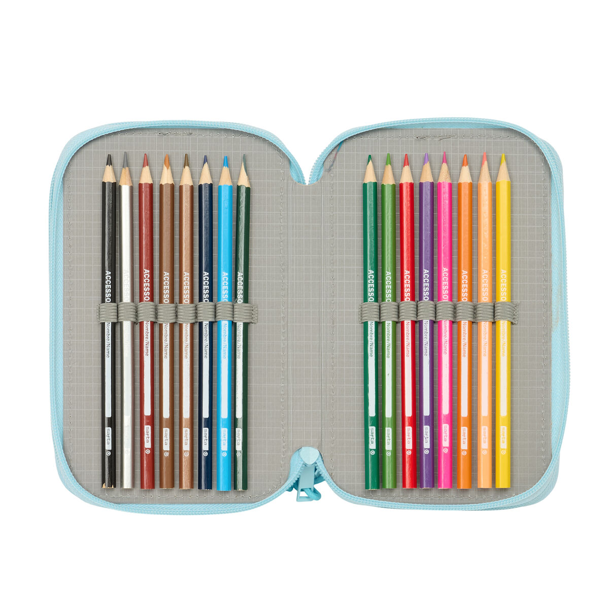 Trippel pennfodral Furby Blå 12,5 x 19,5 x 5,5 cm 37 Delar - 3