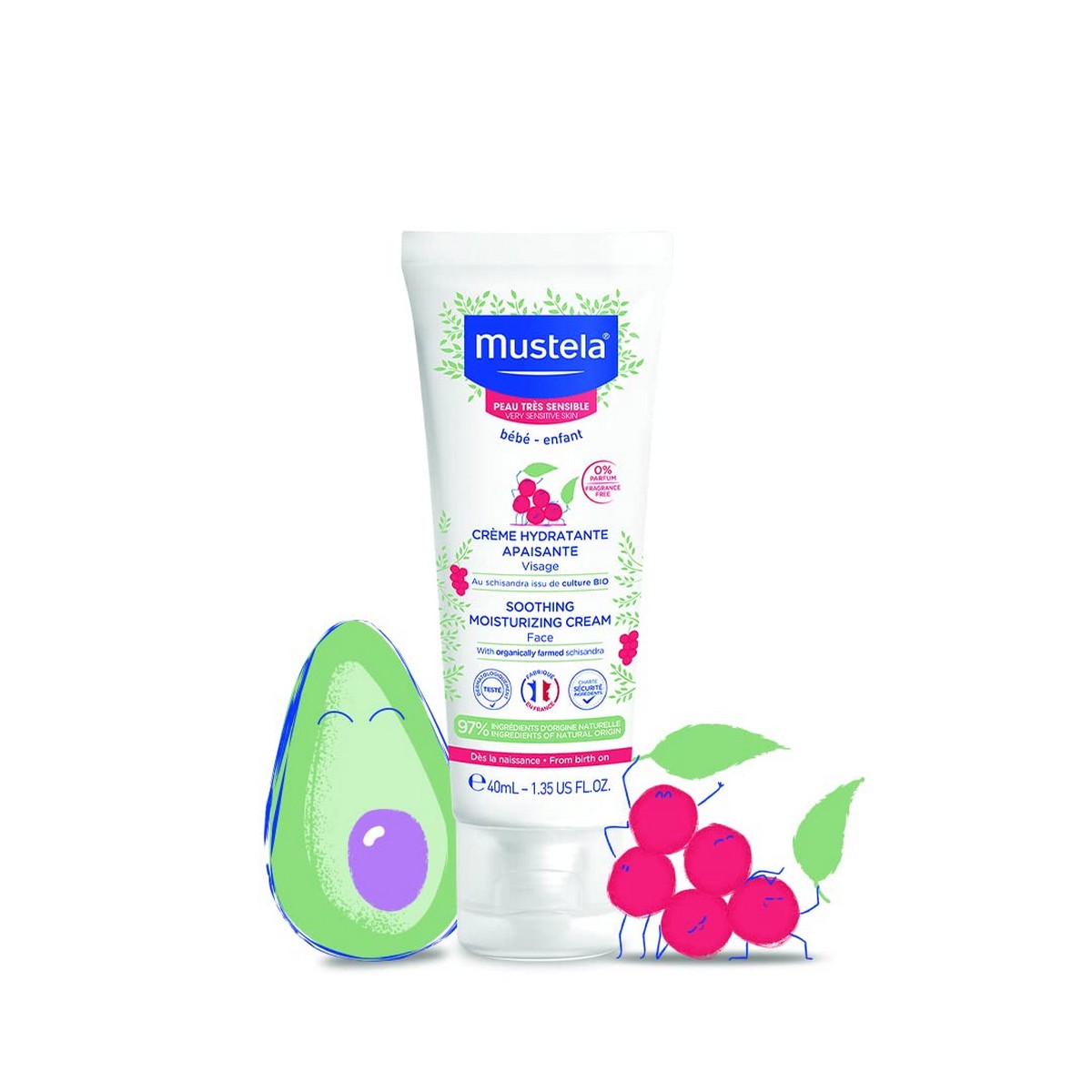 Fuktgivande ansiktskräm för bebisar Mustela Niño 40 ml - 2