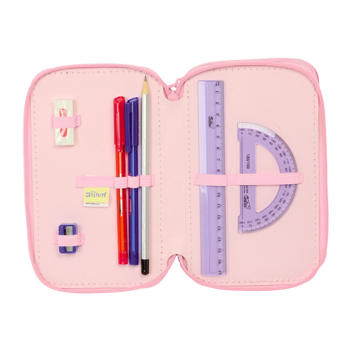 Trippel pennfodral Lilo & Stitch Ice cream Rosa 12,5 x 19,5 x 5,5 cm 37 Delar - 3
