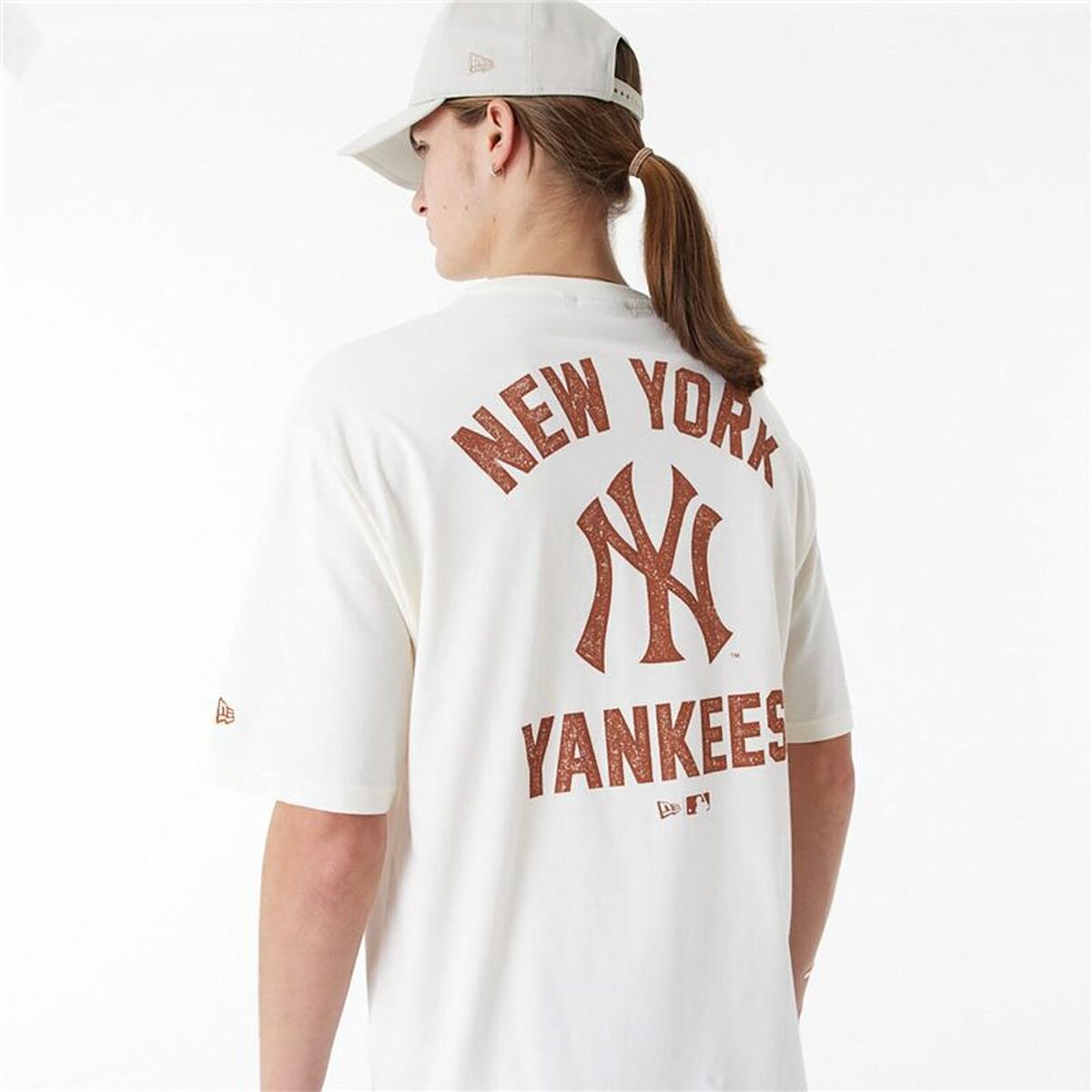 T-shirt med kortärm Herr New Era  WORDMARK OS TEE NEYYAN 60435536  Vit (L) - 2