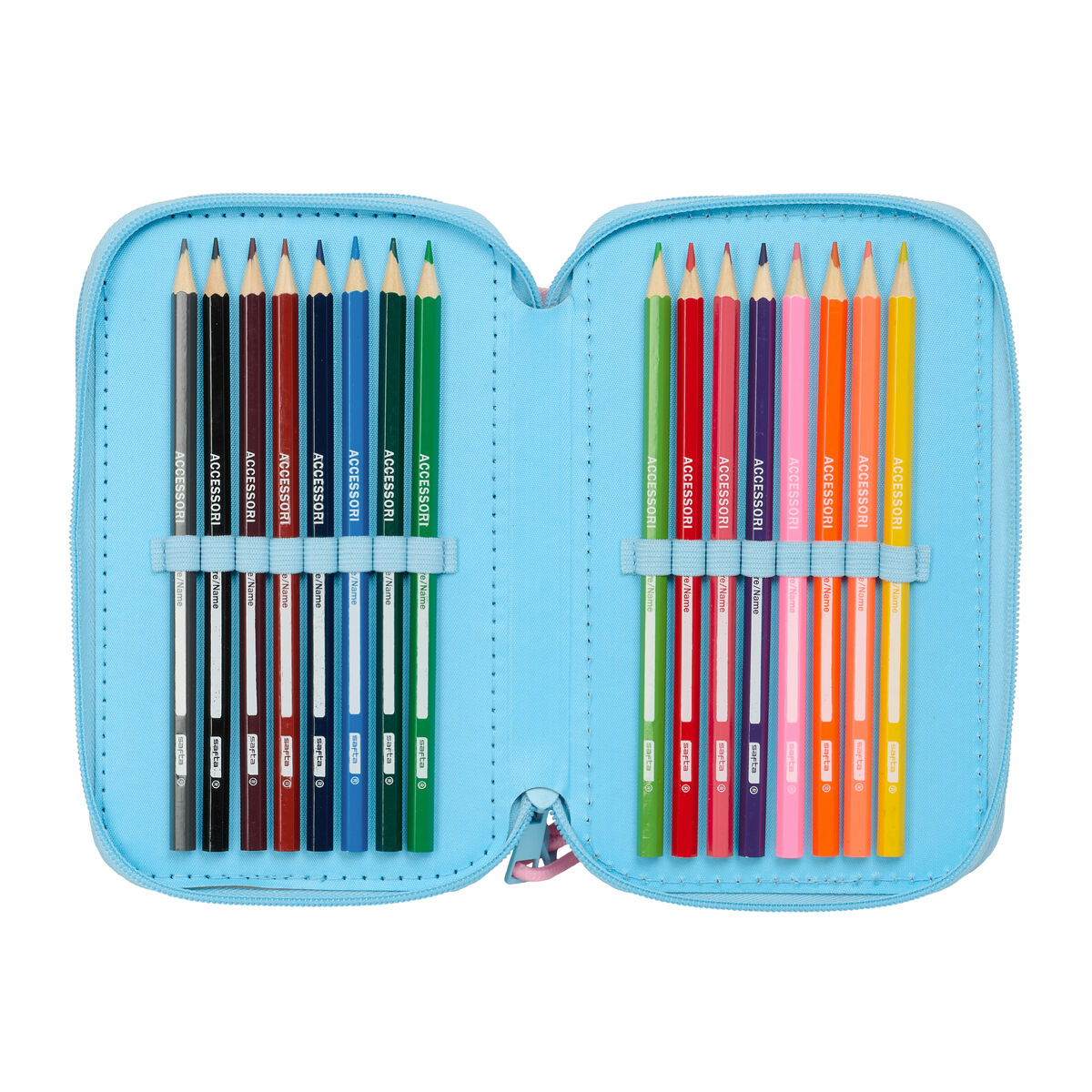 Trippel pennfodral Lilo & Stitch Happy Himmelsblå 12,5 x 19,5 x 5,5 cm 37 Delar - 2