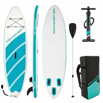 Uppblåsbara Paddle Surfbräda med tillbehör Intex Aqua Quest Blå Vit