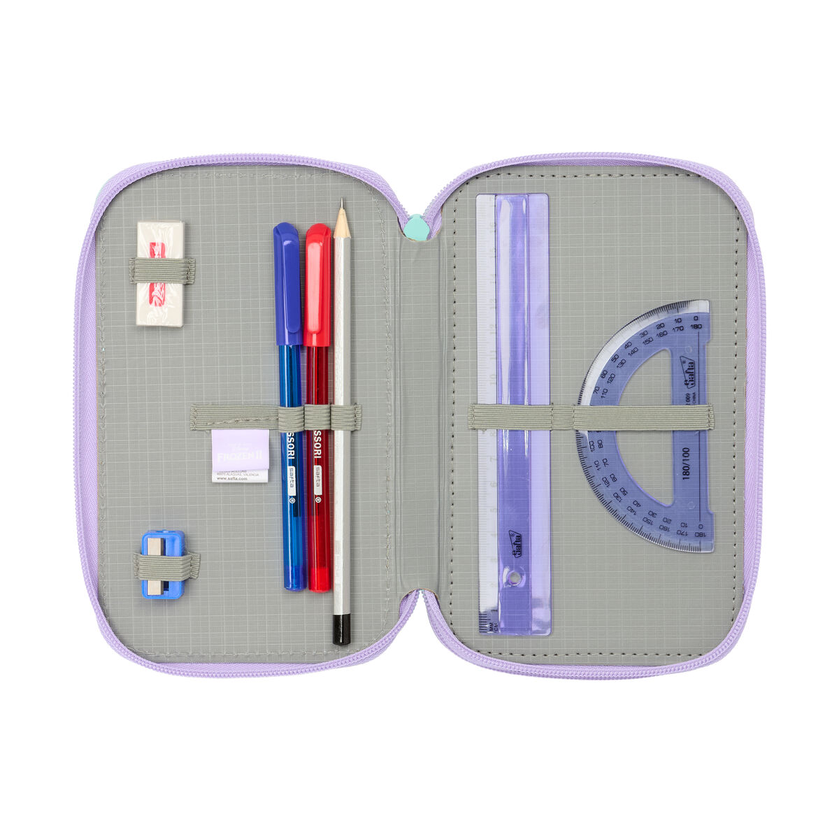Trippel pennfodral Frozen Spirit Lila 12,5 x 19,5 x 5,5 cm 37 Delar - 3