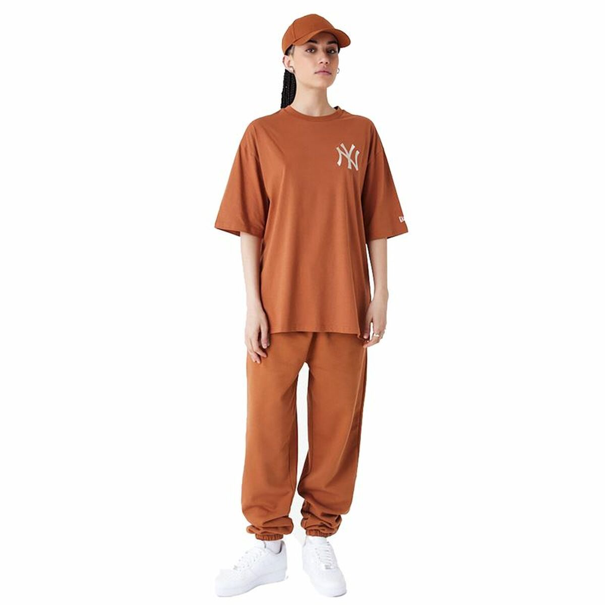Sporttröja med ärmar New Era LEAGUE ESSNTLS LC OS TEE NEYYAN 60435552 Brun (S)
