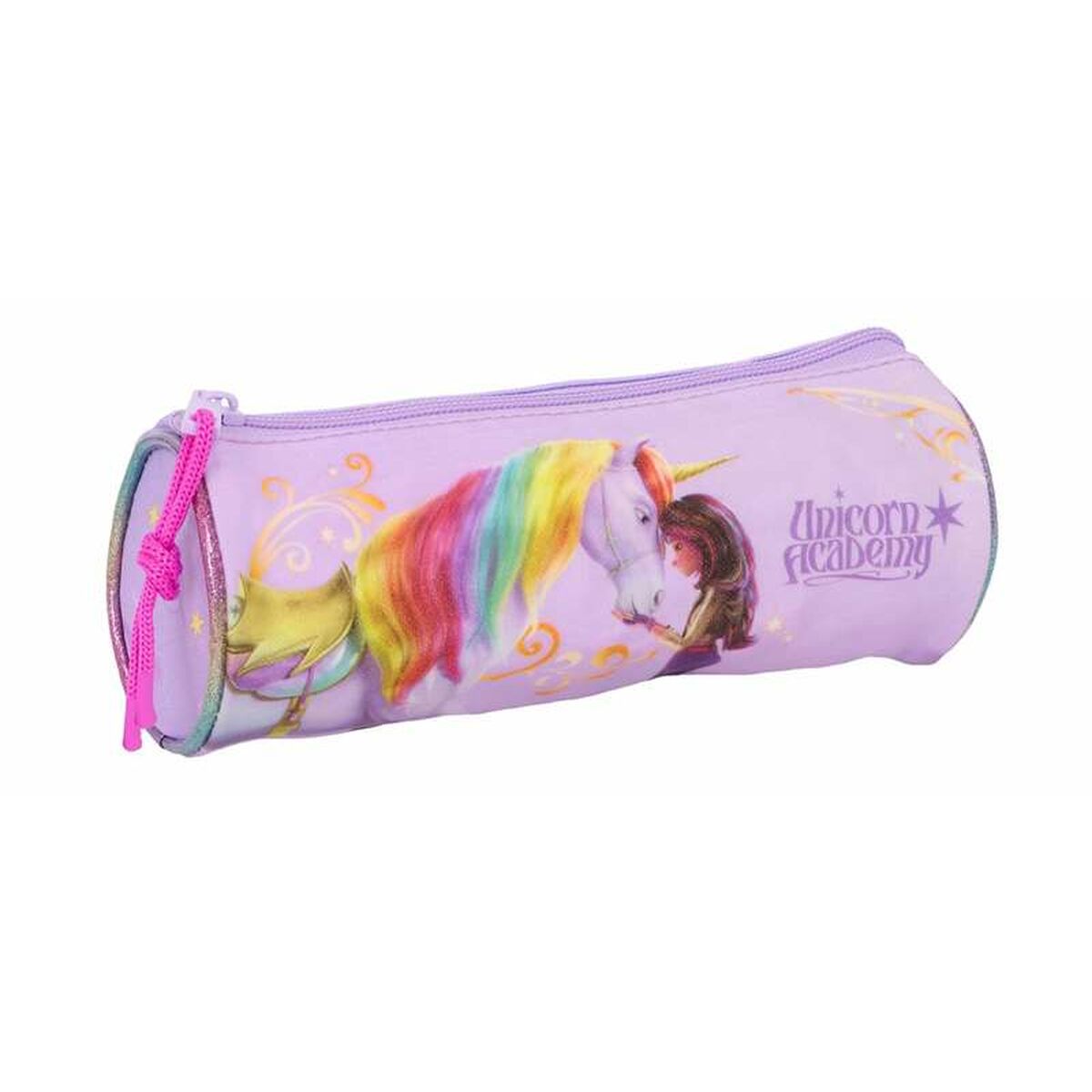 Cylindrisk skolväska Unicorn Academy Lila 20 x 7 x 7 cm