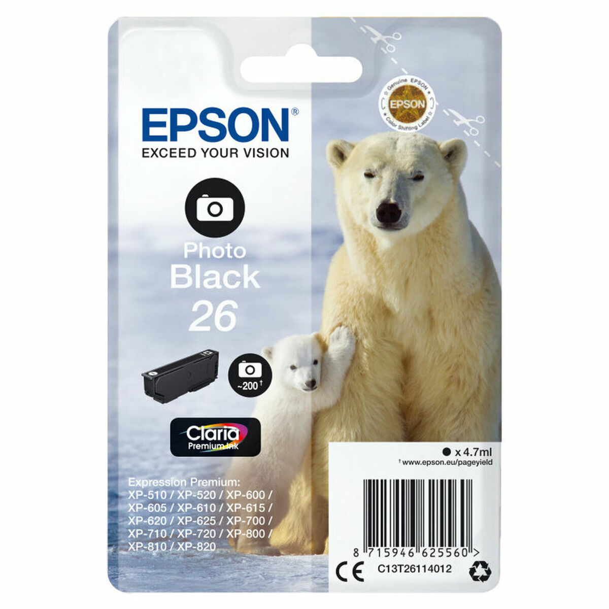 Original Bläckpatron Epson T2611 Svart