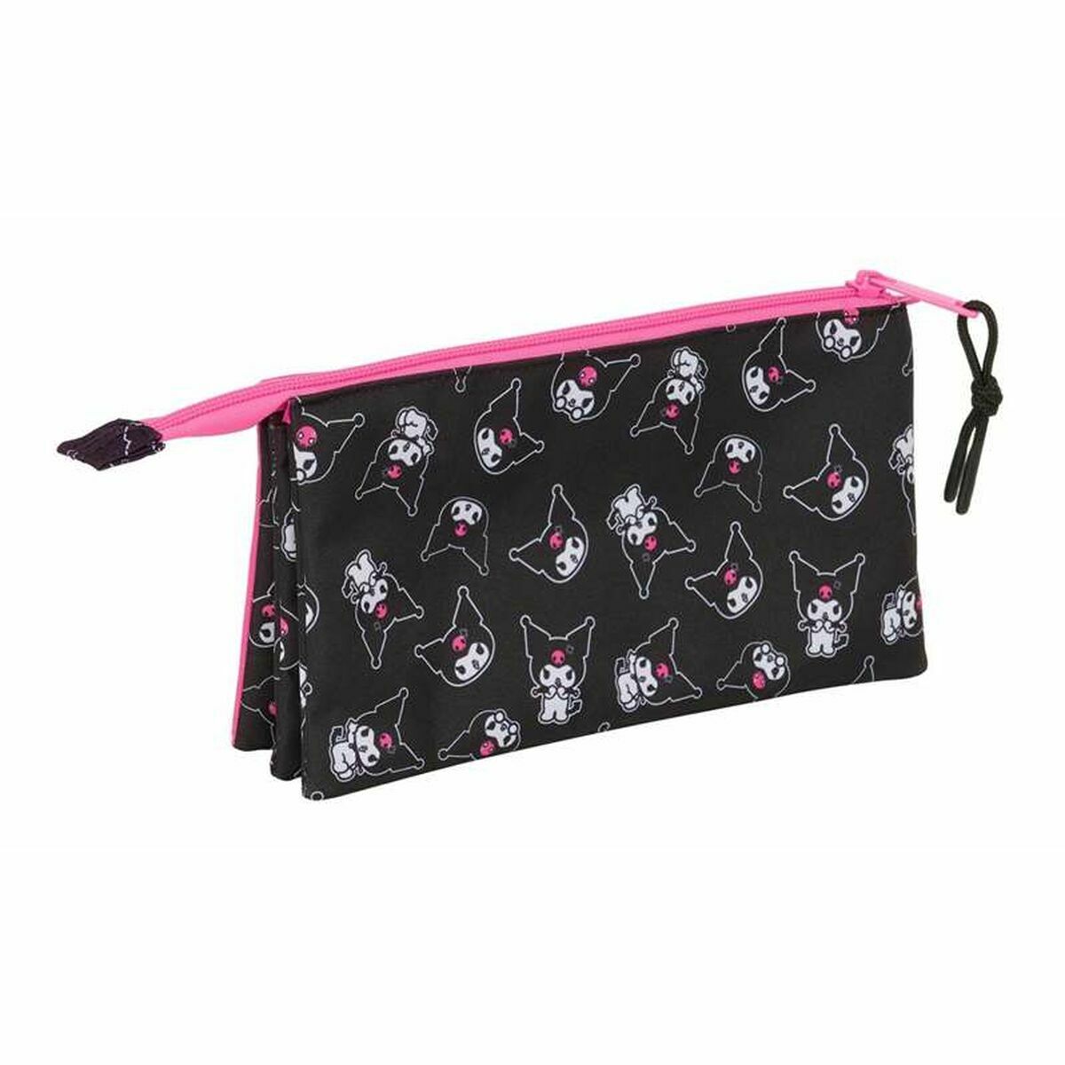Tredubbel Carry-all Kuromi Svart Fuchsia 22 x 12 x 3 cm - 2