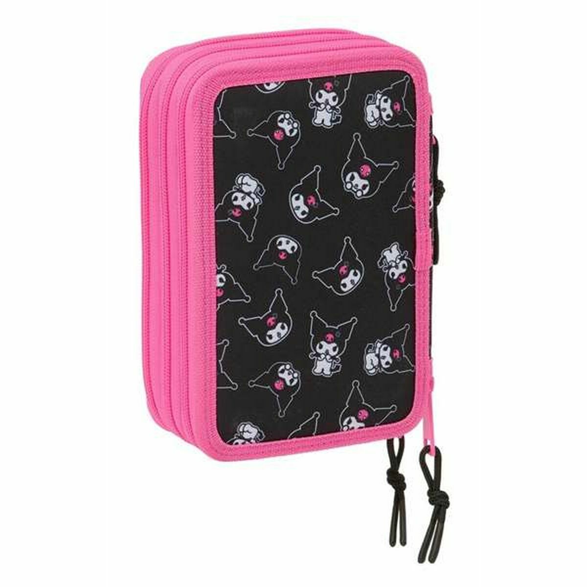 Trippel pennfodral Kuromi Svart Fuchsia 12,5 x 19,5 x 5,5 cm 37 Delar - 2