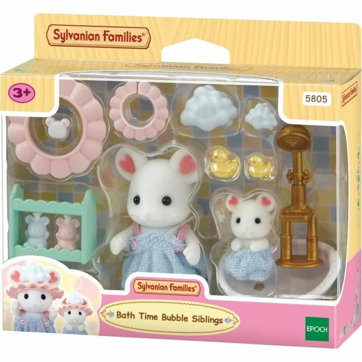 Ledad figur Sylvanian Families Baño de malvaviscos de los hermanos ratones djur - 3