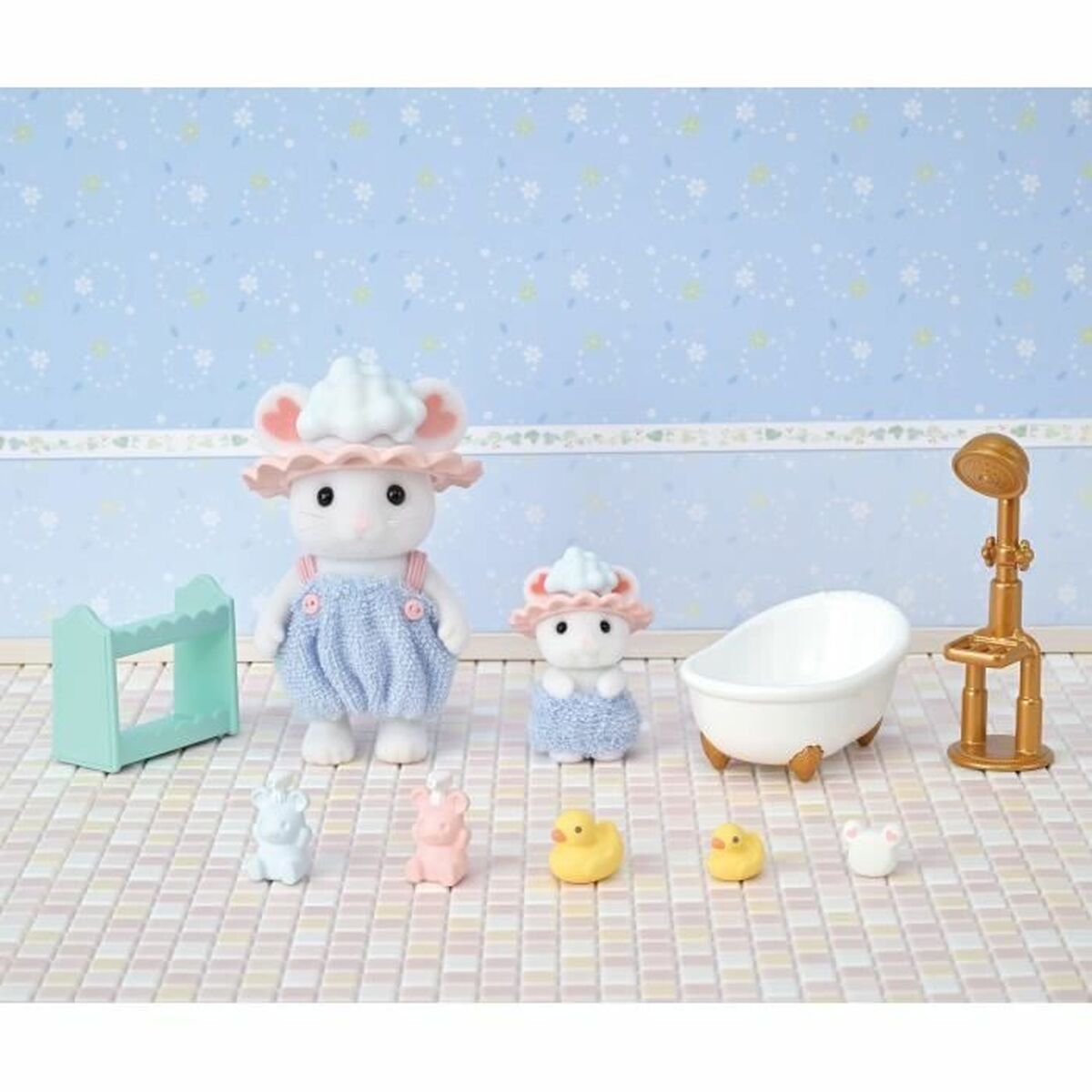 Ledad figur Sylvanian Families Baño de malvaviscos de los hermanos ratones djur - 2