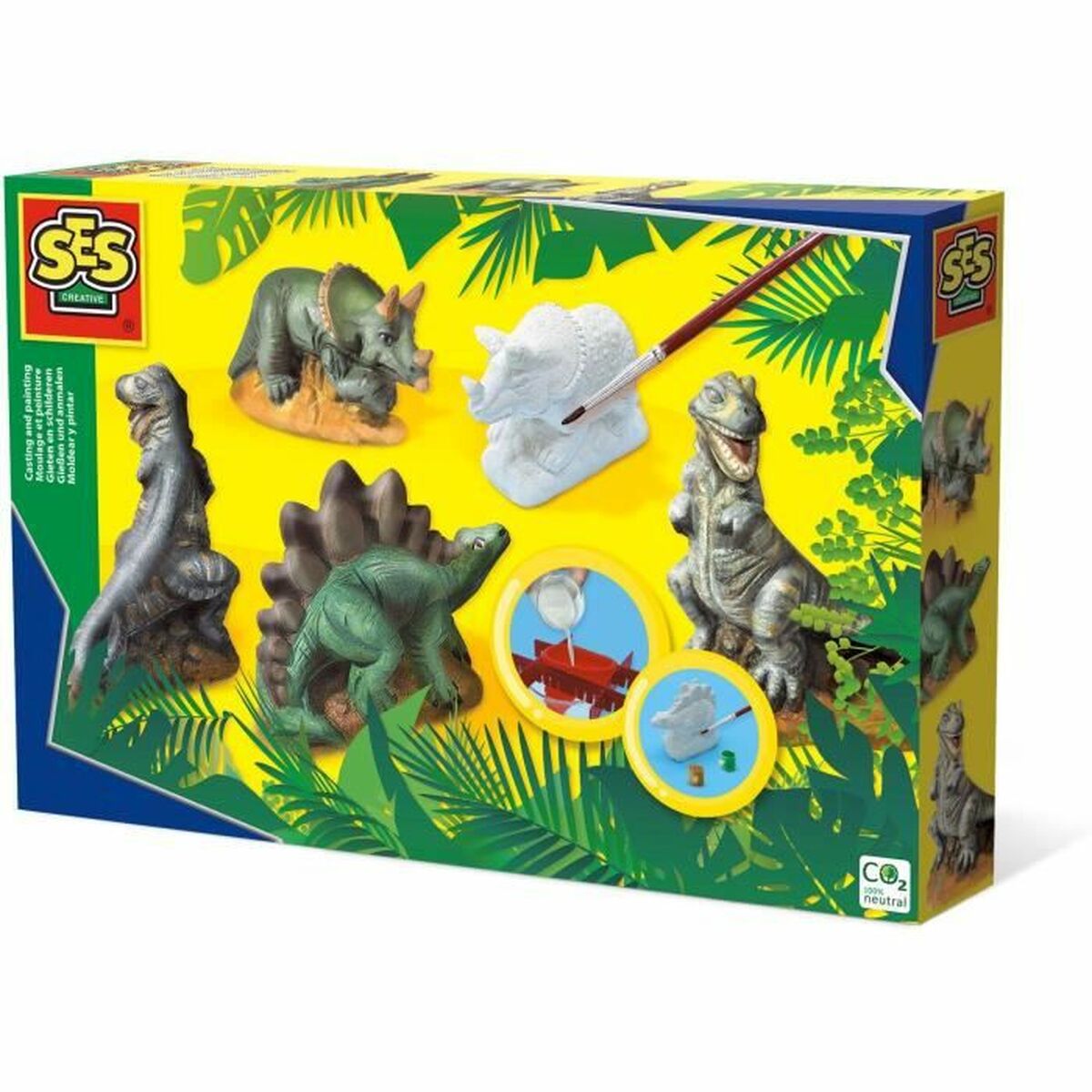 Modell-lera SES Creative   Gjutsats Dinosaurier