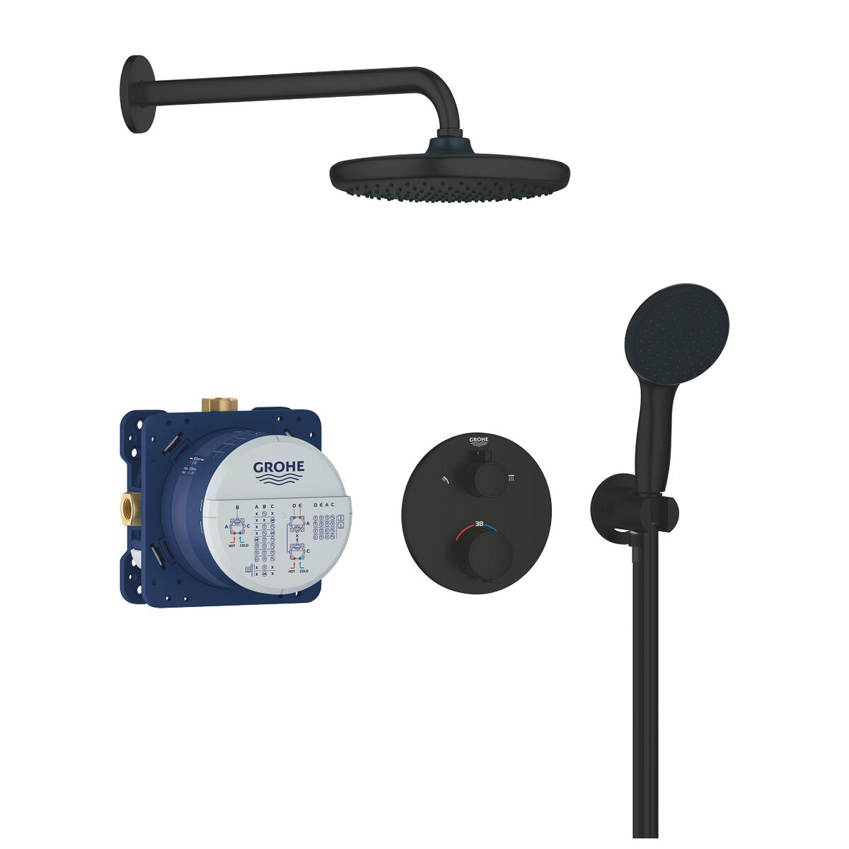 Duschpelare Grohe Svart 25 cm