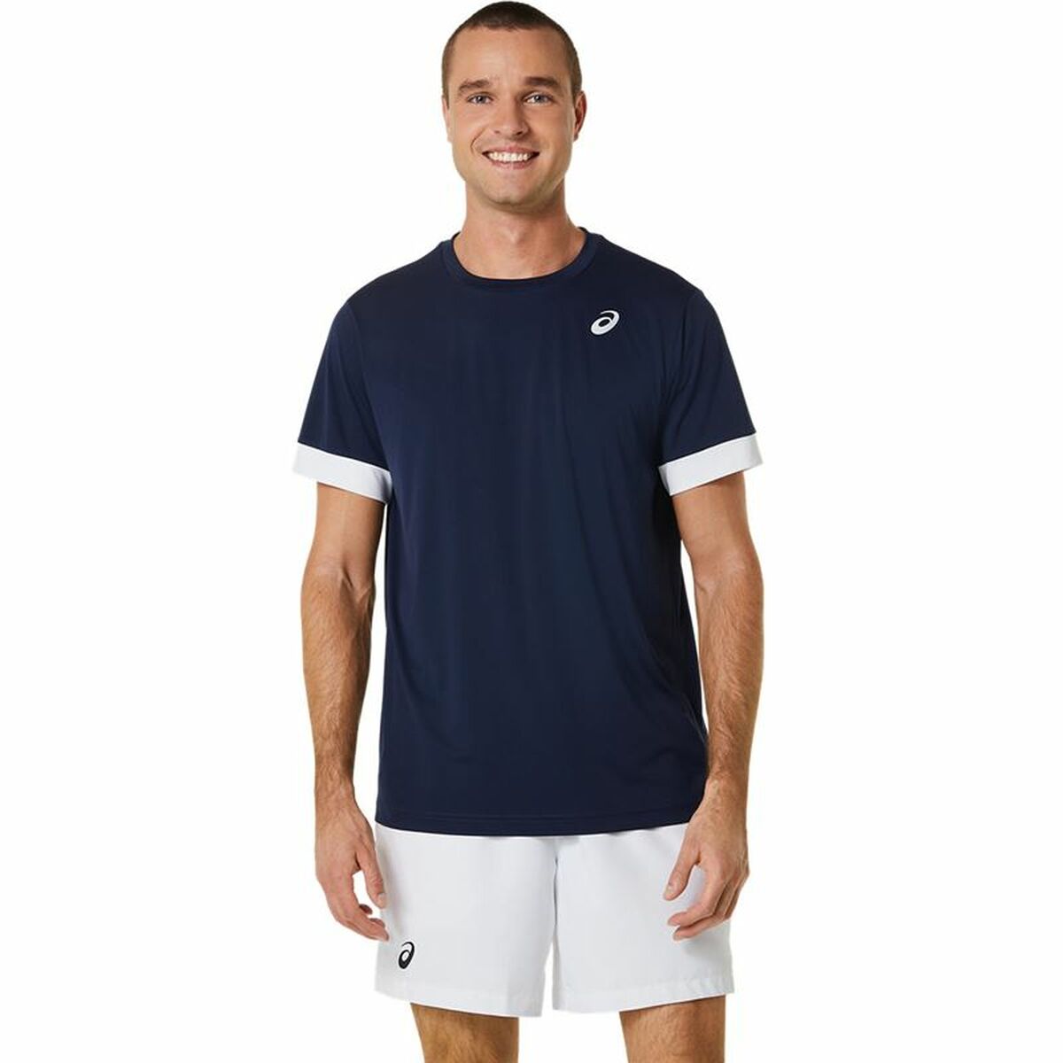 Sporttröja med ärmar Asics Court Marinblå Tennis