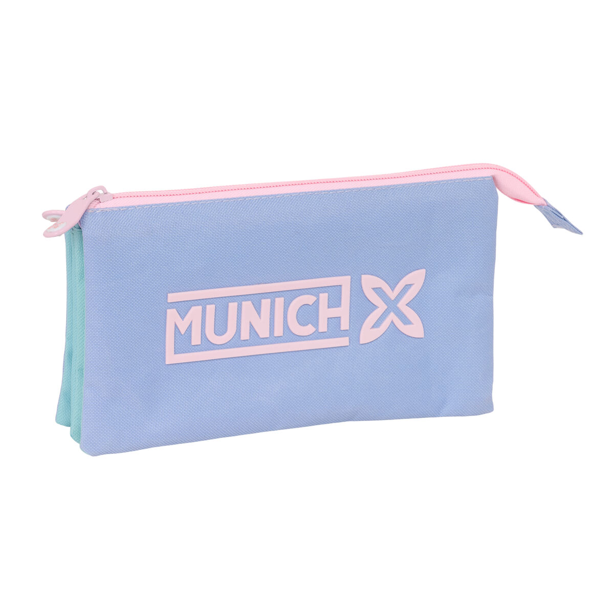 Tredubbel Carry-all Munich Mellow Blå Rosa Himmelsblå 22 x 12 x 3 cm