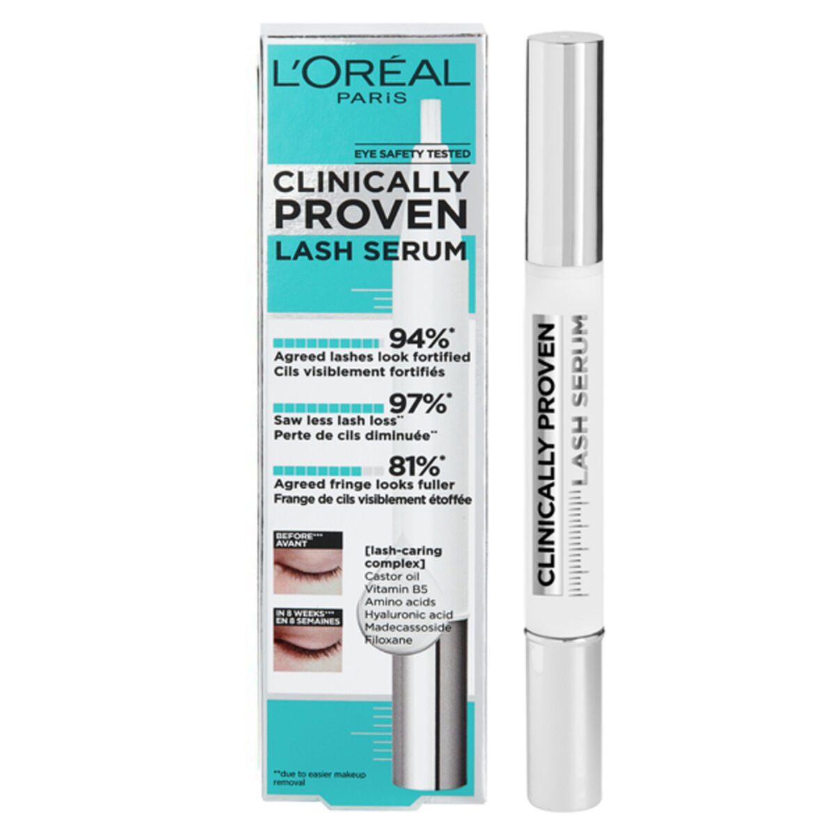 Ögonfrans- och brynserum L'Oreal Make Up Clinically Proven 1,9 ml