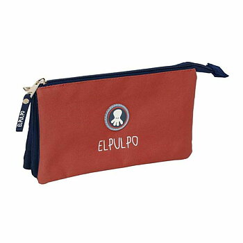 Tredubbel Carry-all El Pulpo   Röd Marinblå 22 x 12 x 3 cm