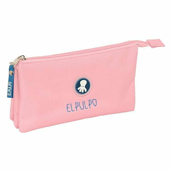 Tredubbel Carry-all El Pulpo   Ljusblå 22 x 12 x 3 cm