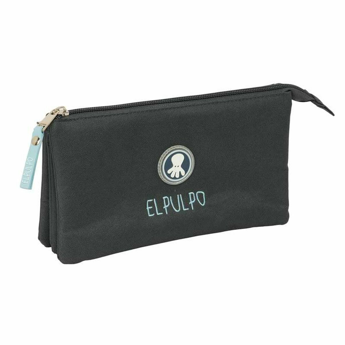 Tredubbel Carry-all El Pulpo   Grå 22 x 12 x 3 cm