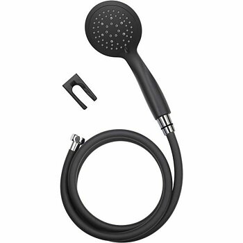 Ett duschhuvud med en slang för att rikta flödet Rousseau Combiflex Hebe Svart Svart matt PVC ABS 150 cm 5 Lägen
