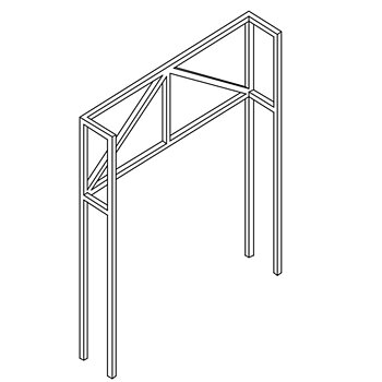 Ram, för att hänga skåp, för skåp h 660 och h 1000, w 2000 2100x400 mm