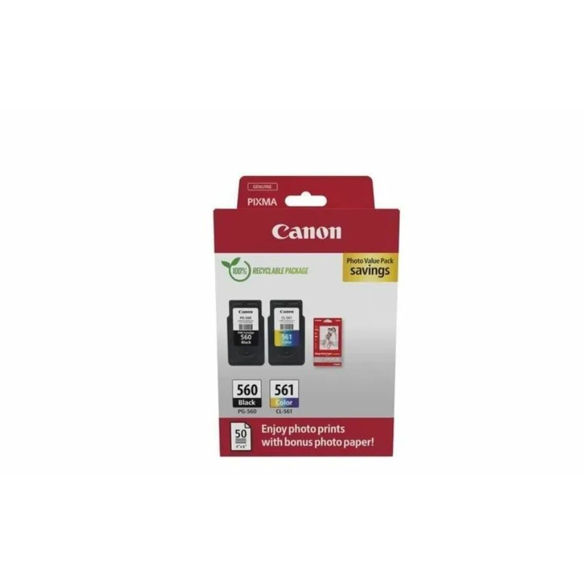 Original Bläckpatron Canon PG-560 Noir + CL-561 Couleur Multicolour