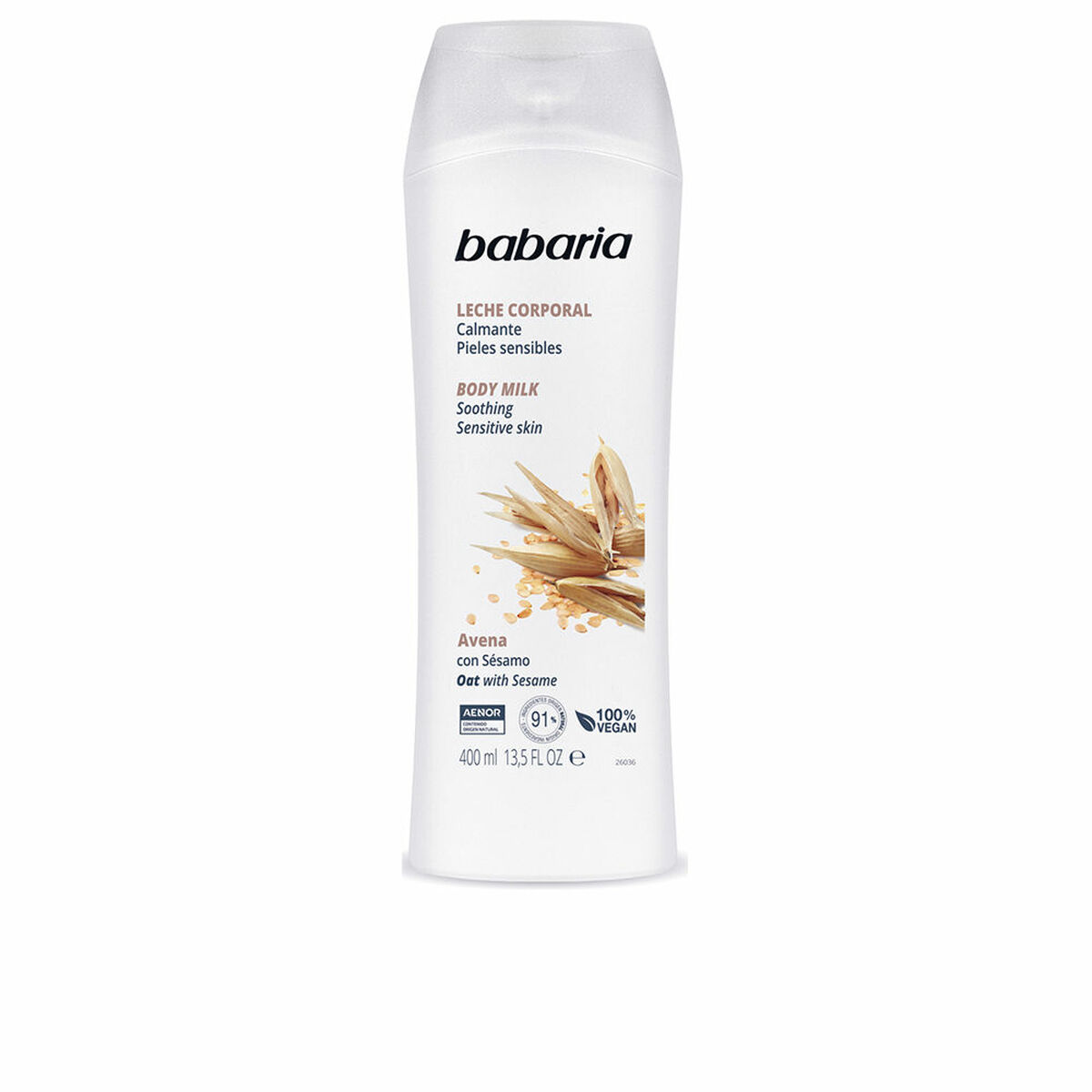 Kroppslotion Babaria Avena 400 ml Känslig hud Havregryn