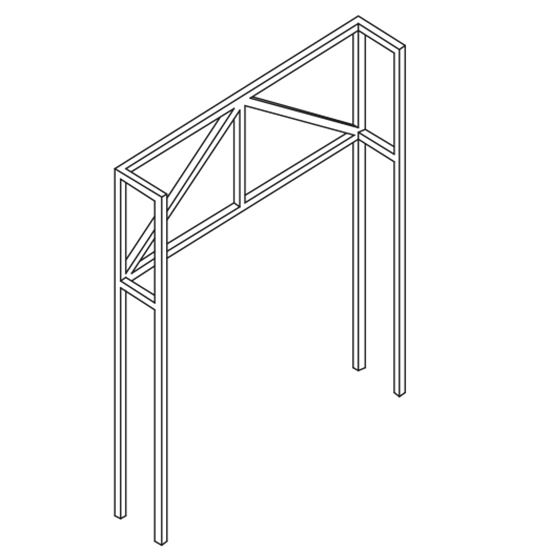 Ram, för att hänga skåp, för skåp h 660 och h 1000, w 2800, 2900x400 mm