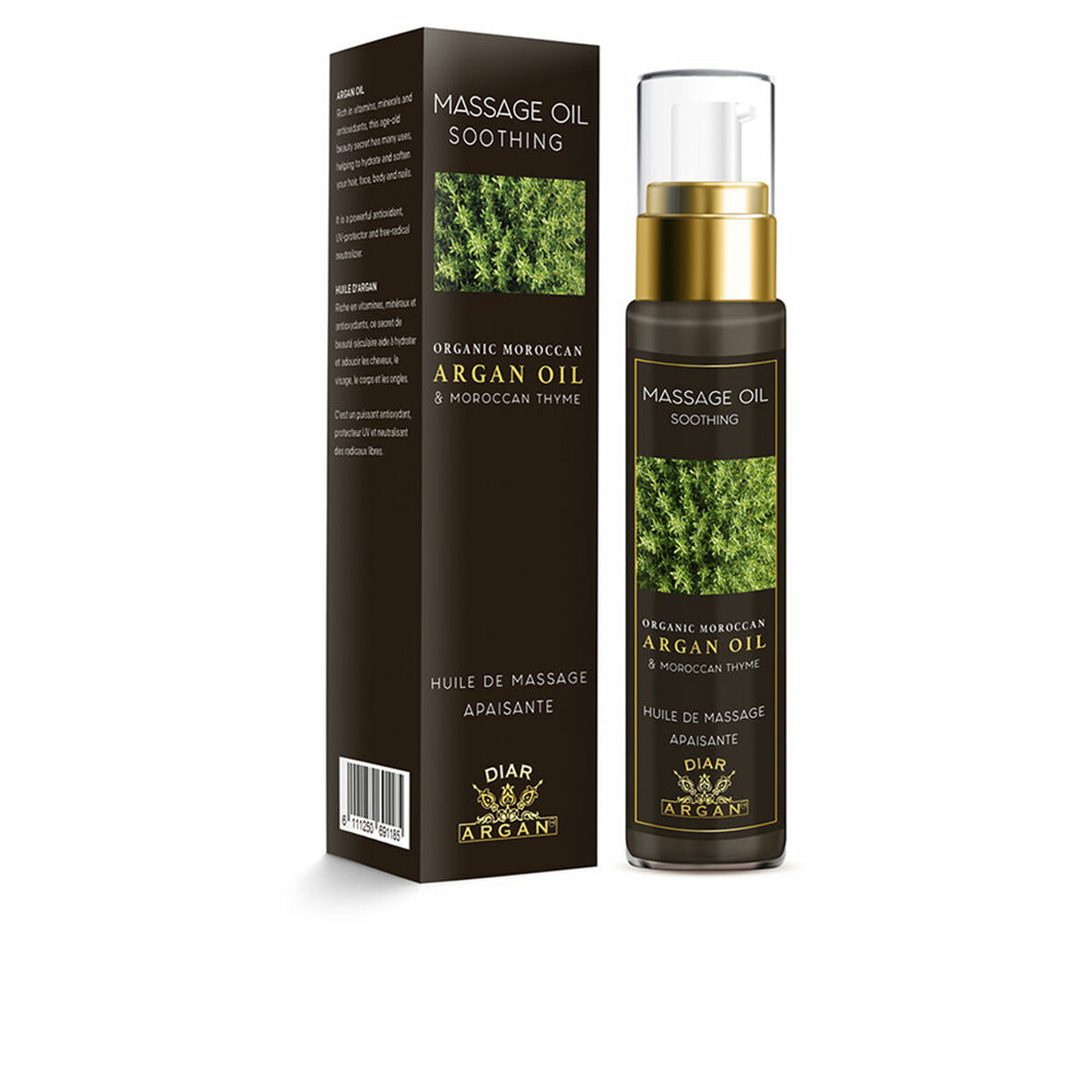 Aromatisk Massageolja Diar Argan Aceite Calmante Para Masaje 50 ml Timjan Argan
