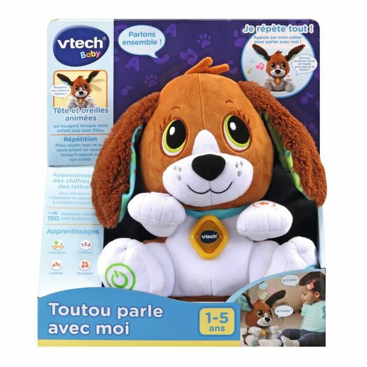 Mjukdjur med ljud Vtech Baby Doggie Talks With Me FR Multicolour (1 Delar) - 2