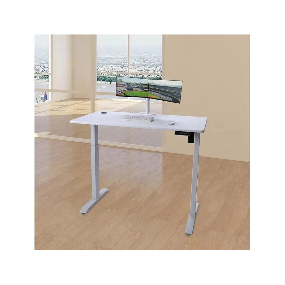 Skrivbord Urban Factory EED25UF Vit Rostfritt stål 118 x 60 cm - 3