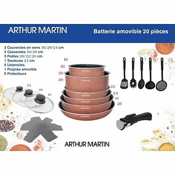 Kastrullset Arthur Martin   20 Delar