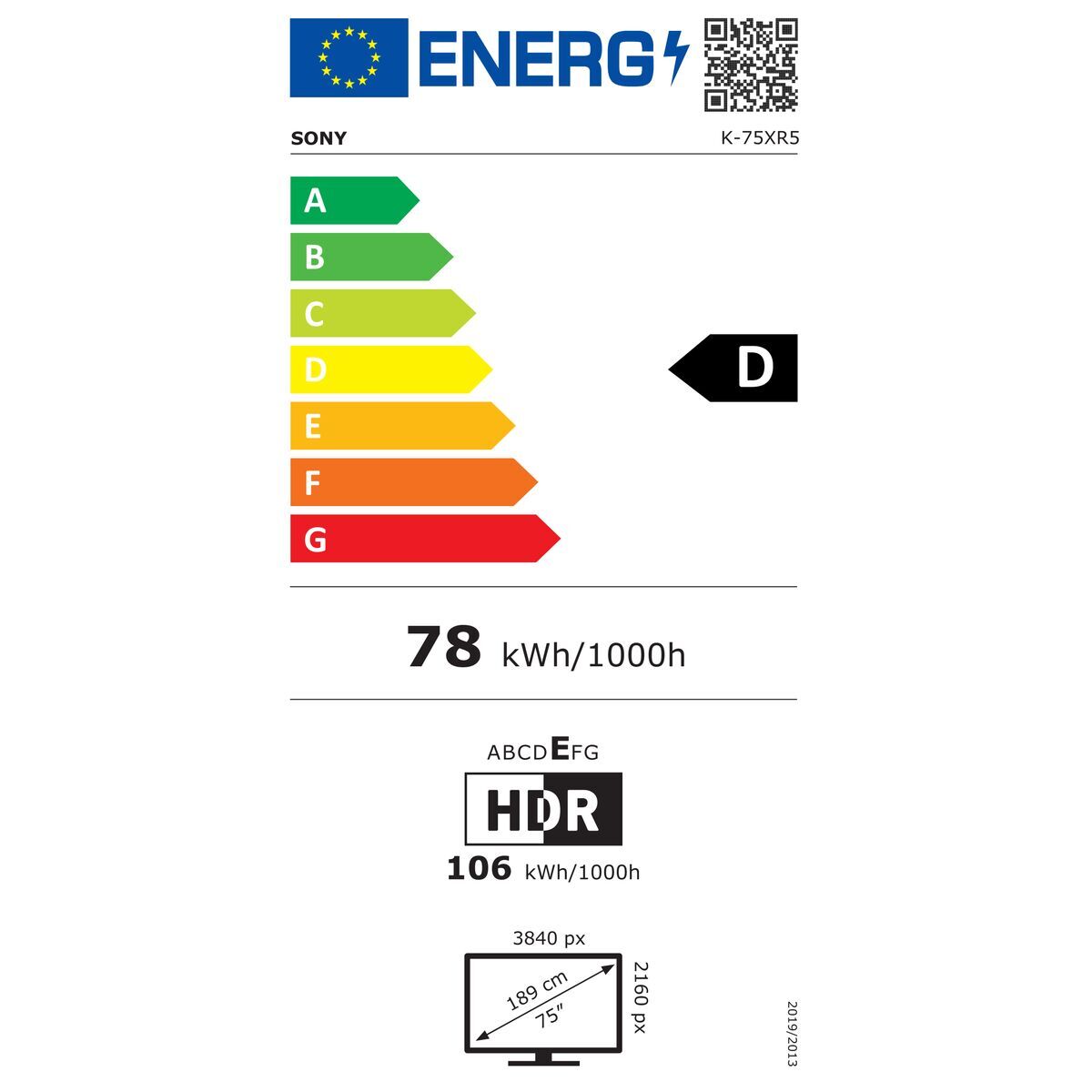 Smart TV Sony K75XR55BP