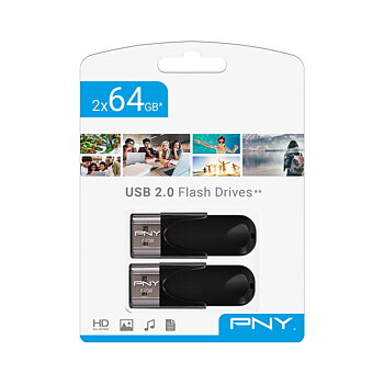 USB-minne PNY FD64GATT4X2-EF Svart 64 GB (2 antal)