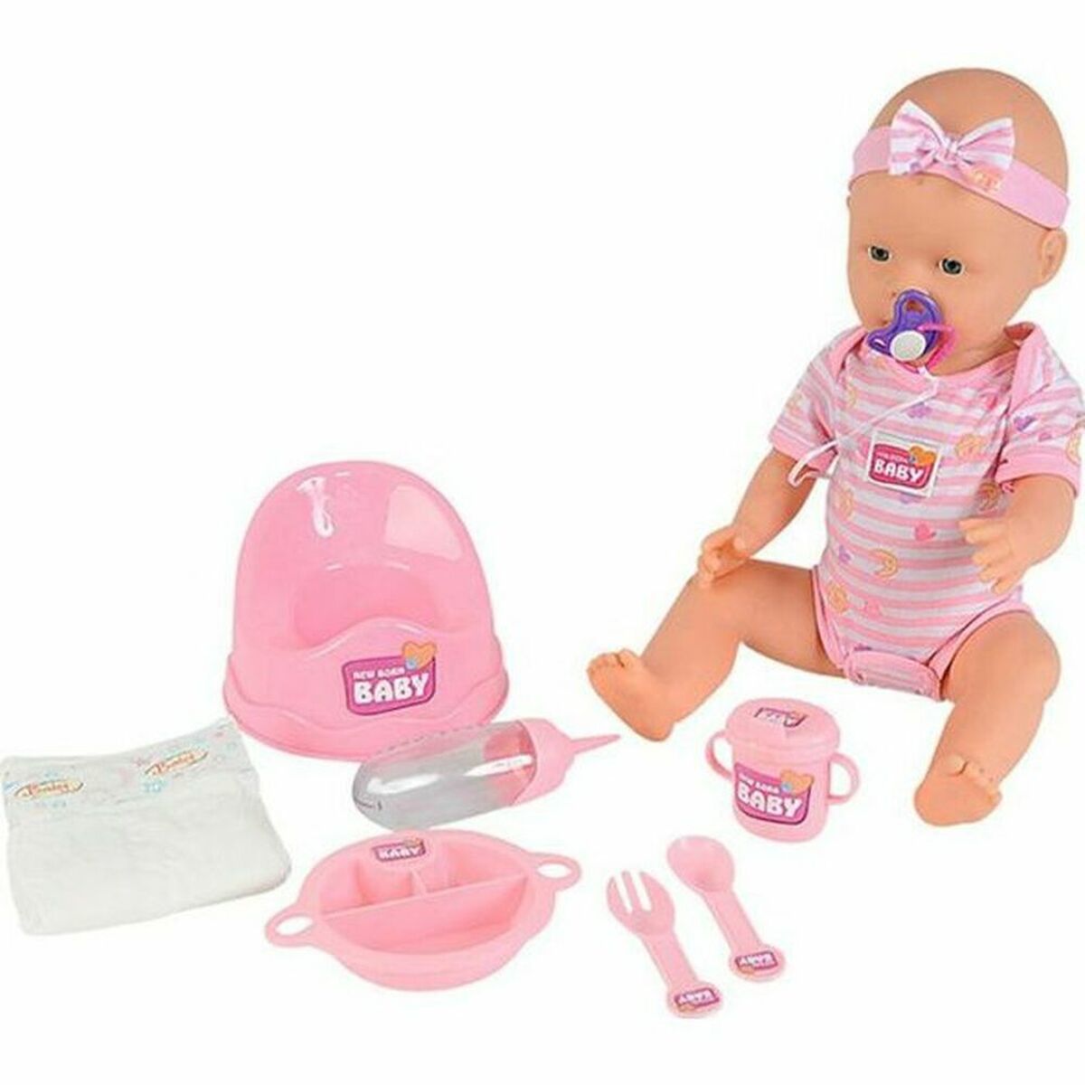 Babydocka med tillbehör Drinks Pee