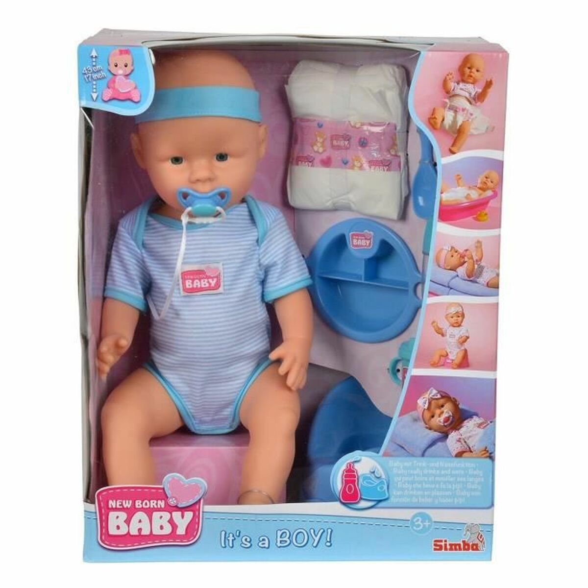 Babydocka med tillbehör Simba New Born Baby 43 cm - 2