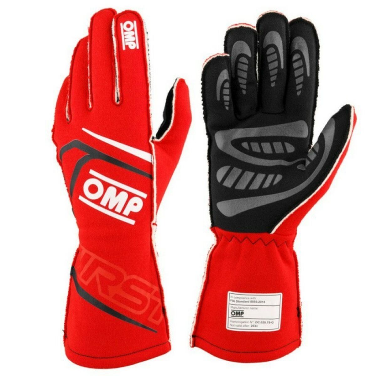 Karting Gloves OMP MY2025 Röd FIA 8856-2018