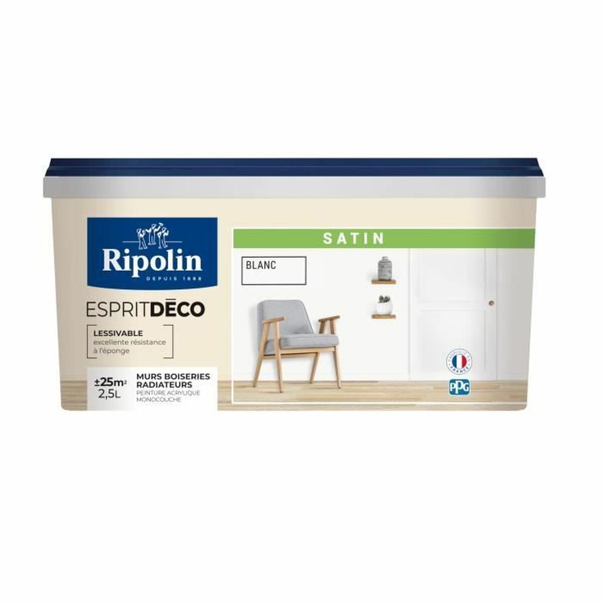 Grundfärg Ripolin Vit Satinfinish 2,5 L