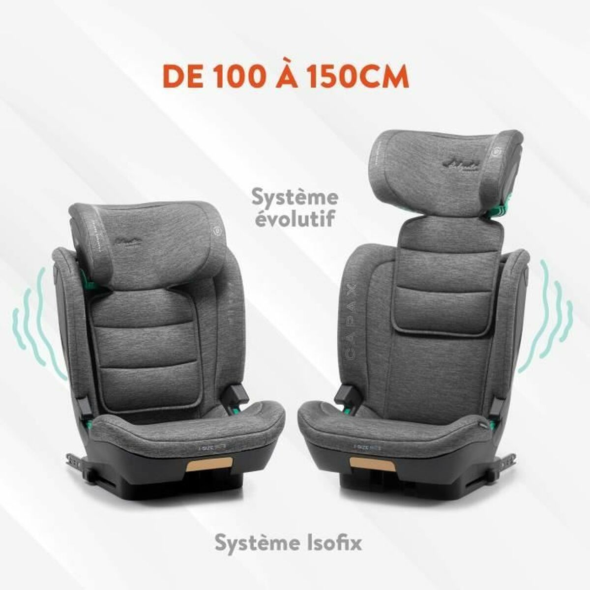 Bilstol Babyauto CAPAX BLACK LINE Svart II (15-25 kg) III (22 - 36 kg) Barn ECE R129 - 2