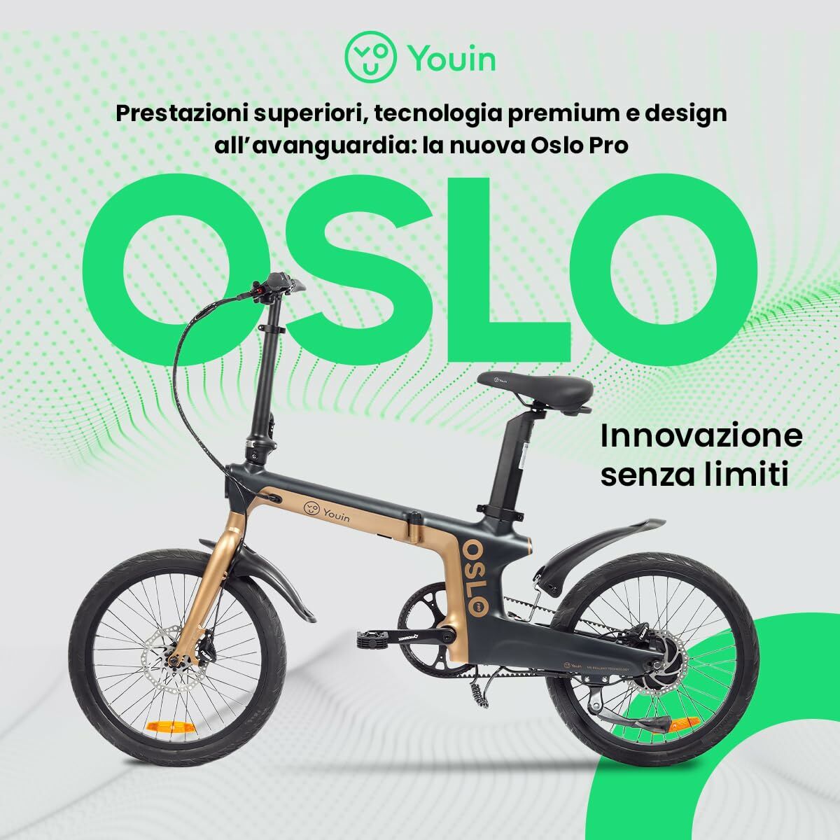 Elcykel Youin BK1950 OSLO PRO Svart Gyllene - 2