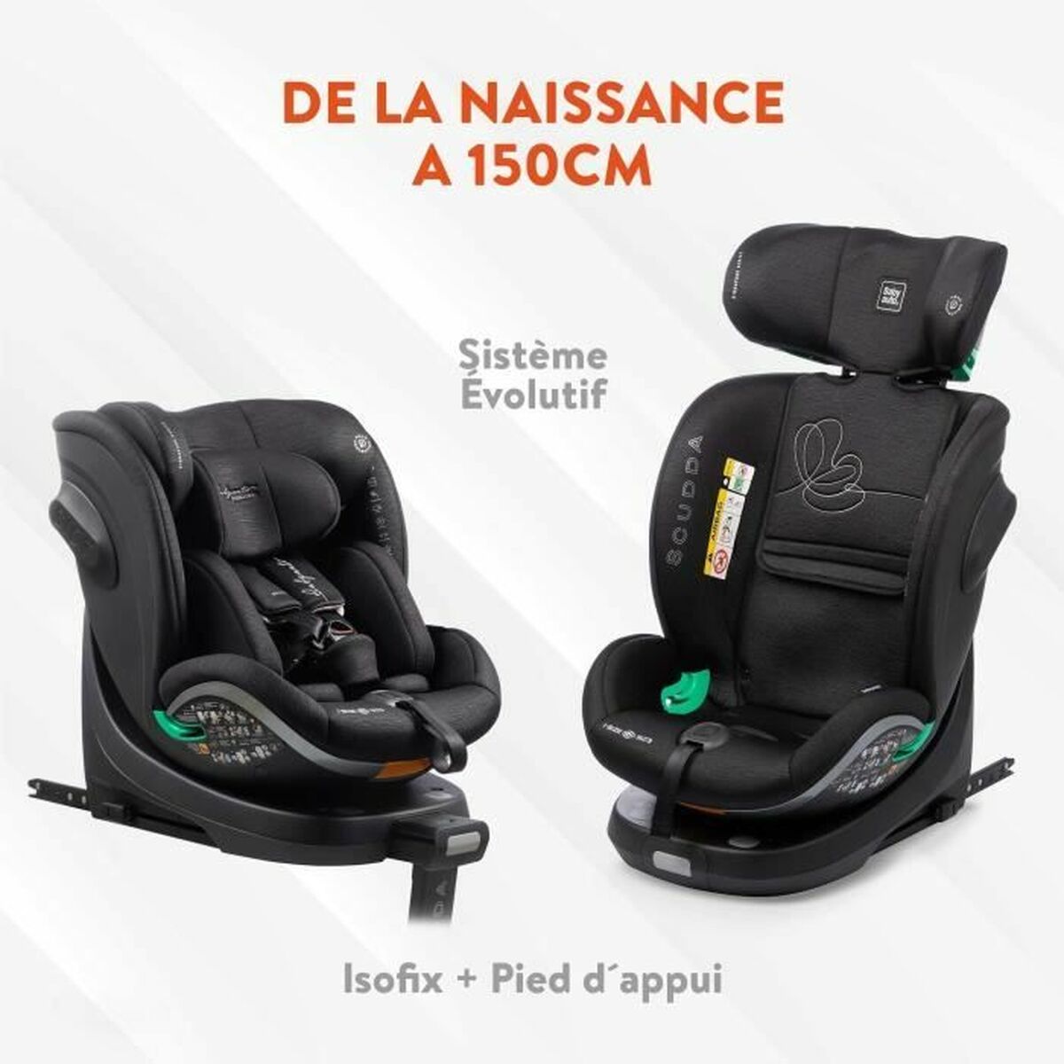 Bilstol Babyauto SCUDDA GREY DOBBY Grå 0 (de 0 a 10 kilos) 0+ (de 0 a 13 kilos) I (9 - 18 kg) II (15-25 kg) III (22 - 36 kg) Bar - 3