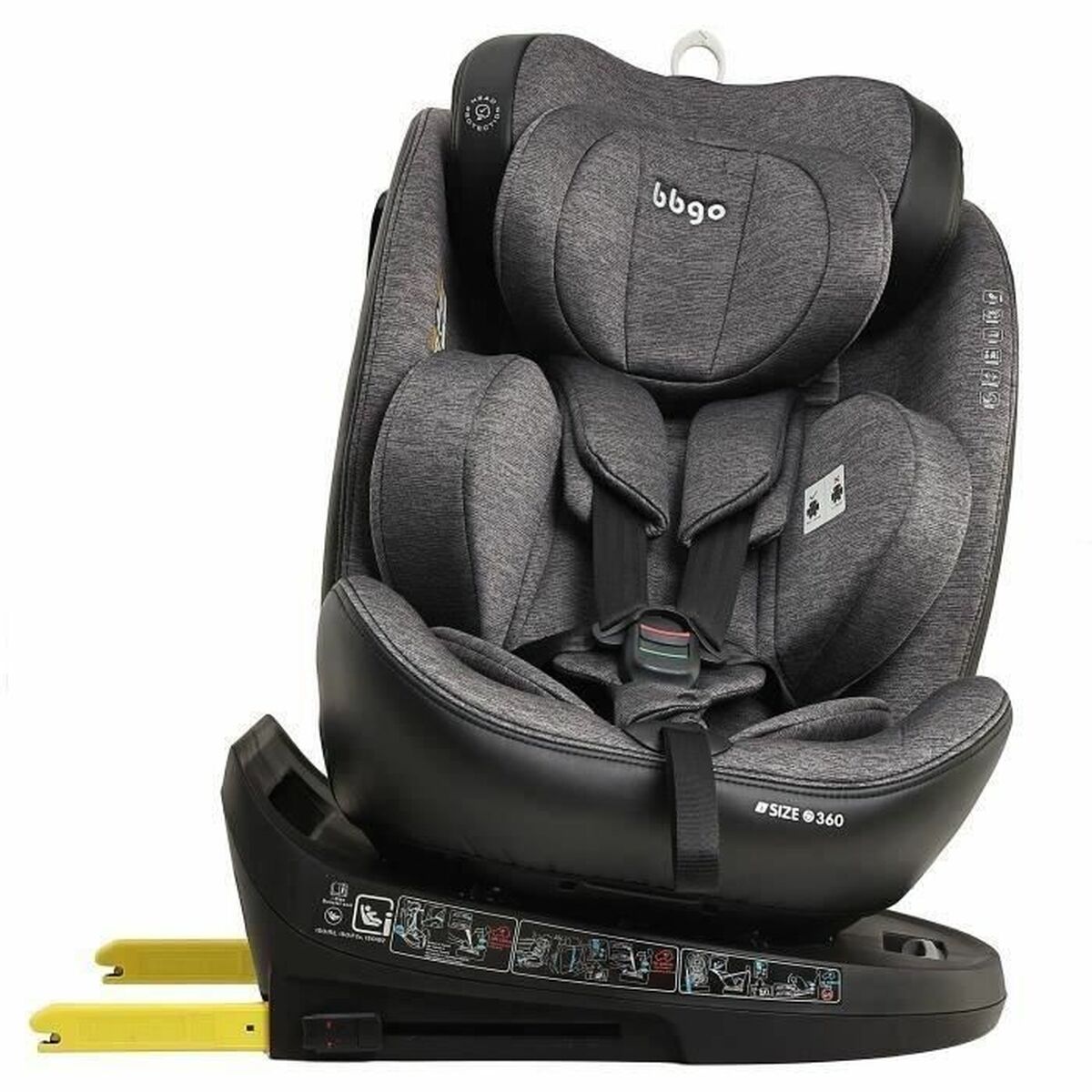 Bilstol BBGO Grå 0 (de 0 a 10 kilos) 0+ (de 0 a 13 kilos) I (9 - 18 kg) II (15-25 kg) III (22 - 36 kg) Barn ECE R129 - 2